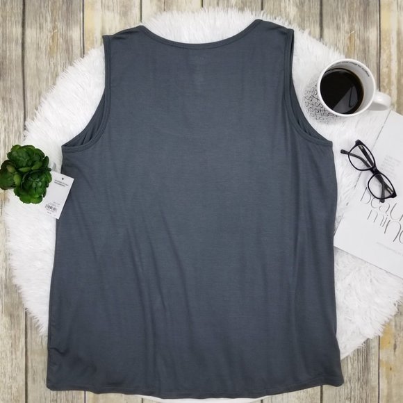 Croft & Barrow Soft Sleeveless Pajama Top Gray - Picture 9 of 10